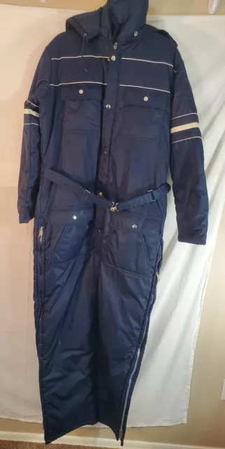 Vintage Sears Size 42 Insulated Quilted Snowsuit Ski Snowmobile Removable Hood