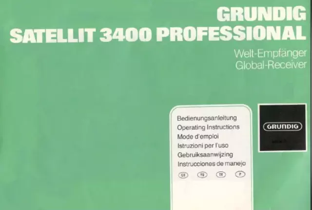 Grundig Satellit 3400 Professional User manual instructions