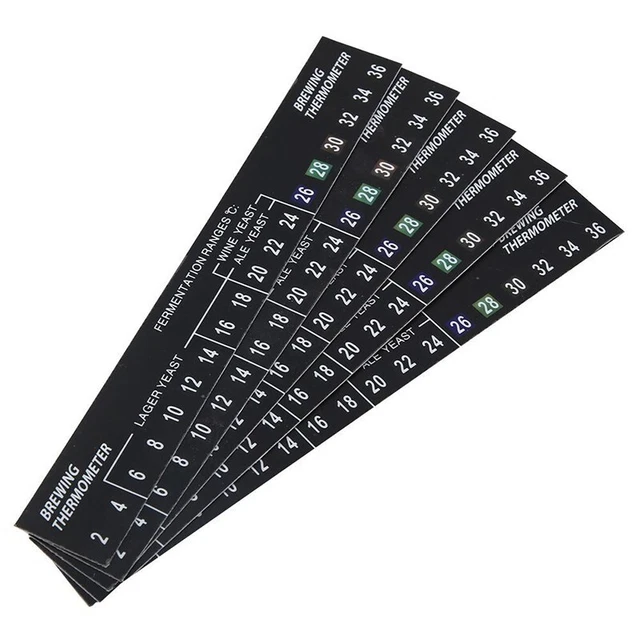 Pegatina de temperatura bebida termómetro digital LCD 2-36C tira negra