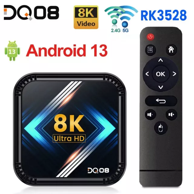 DQ08 RK3528 Smart TV Box Android 13 cuatro núcleos corteza A53 8K video 4K HDR10+