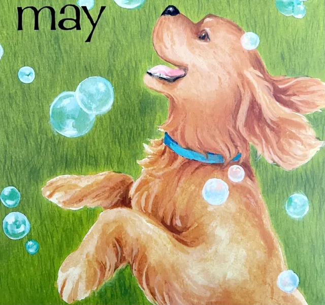 Spaniel Bubbles May Dog Days Poster Calendar 14 x 11" Art Leigh DWDDCal