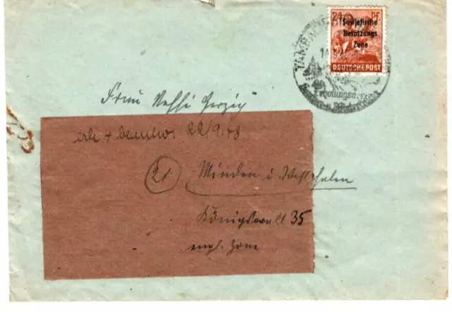 SBZ Fernbrief TAMBACH (SST) - MINDEN mit 190 EF; 14 - 9 - 48