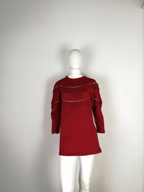 Minueto Mini Abito Vestitino  Felpa Maxi Maglia Taglia S Colore Bordo