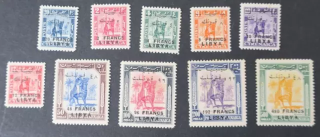 Série Timbre Lybie 1952 N° 116 a 125  Neuf ** MNH Cote 800 € voir Scans