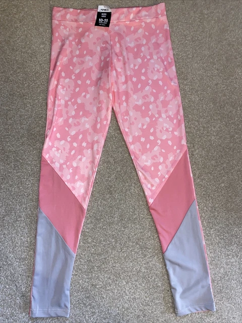 Girls pink and grey sports leggings - age 10-11 years *brand new with tags*