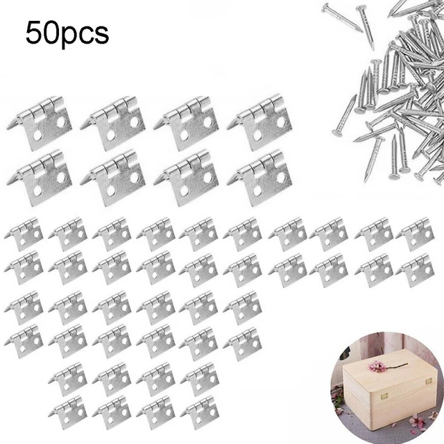 50 pièces charnières en fosse solide pour boîte de porte petit artisanat acce
