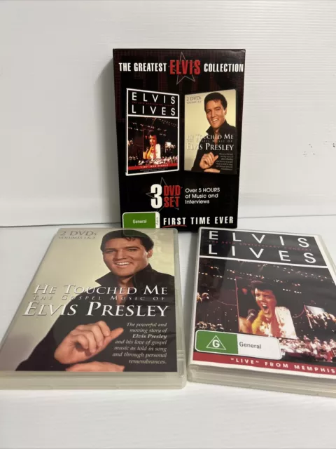 The Greatest Elvis Collection ~ Elvis Lives & He Touched Me (Vol 1 & 2) 3 DVD’s