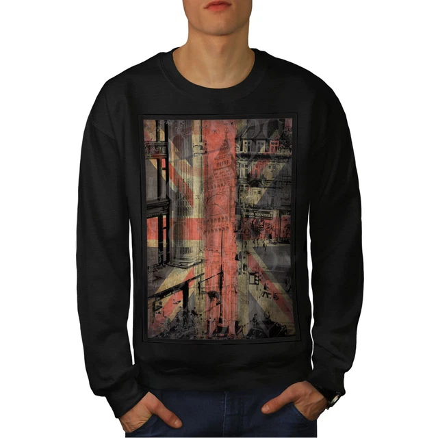Wellcoda London City England Mens Sweatshirt, Capital Casual Pullover Jumper