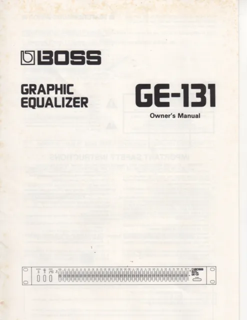 Boss GE-131 Graphic Equalizer (Owner's Manual)