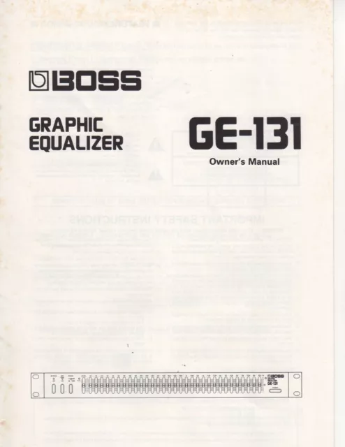 Boss GE-131 Graphic Equalizer (Owner's Manual)