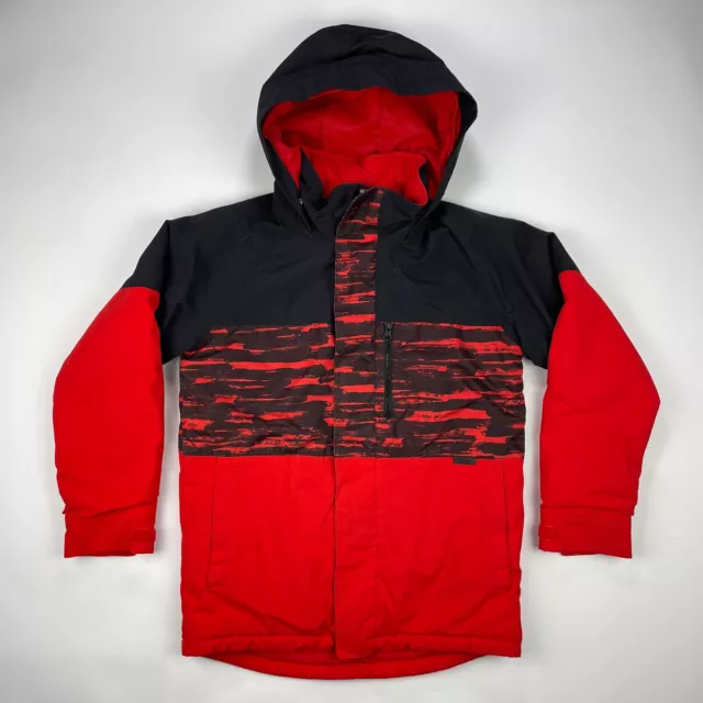 Burton DryRide Snowboard Jacket Youth M (10/12) Hooded Ski Jacket Red Black Coat