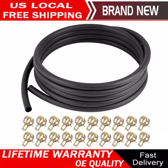 10FT 3/16 Inch ID Fuel Line Hose For Kawasaki Kohler Briggs w/20PCS Hose Clamps