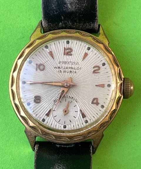 MONTRE VINTAGE DAME AURORE ANCRE 15 RUBIS