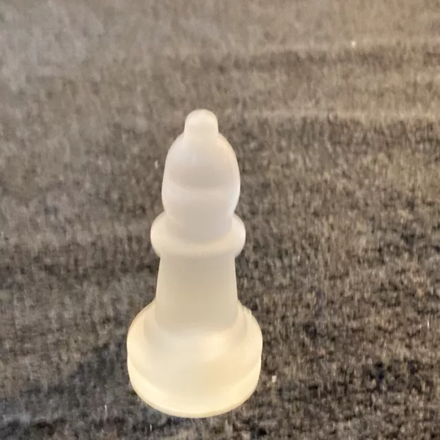 Glass Chess Replacement Piece Frosted Bishop 2.5”