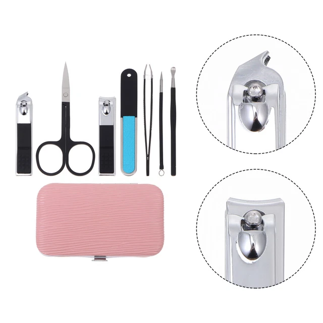 Set 7 pz strumenti per manicure rimozione cuticole kit toelettatura unghie da viaggio