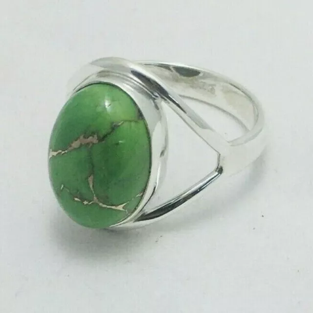 Bague 925 Sterling Sliver Vert cuivre Turquoise fait à la main nouvelle...