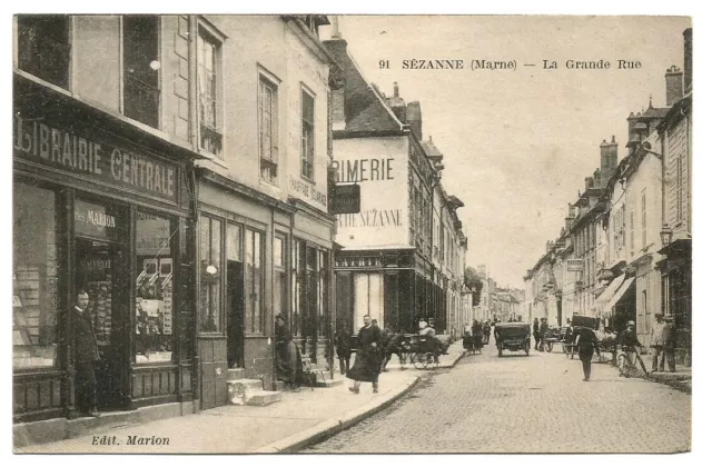 Sézanne (51) Grande Rue. CPA written in 1920.