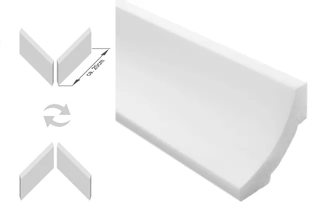 40 Meter + 5 Ecken Styroporleiste Zierleisten Stuckleiste hart 50x50mm E-12-NK