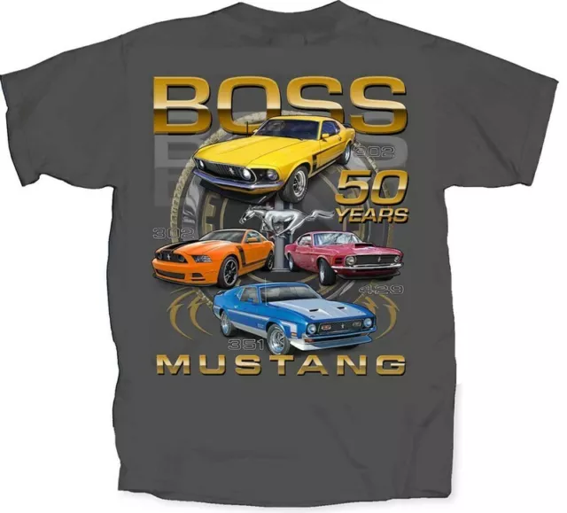 Ford Boss Mustang 50 Years 302 Tee AMERICAN MUSCLE CARS T'shirt