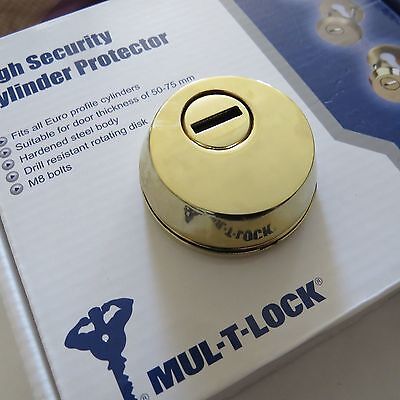 Mul T Lock Cylinder Door Lock Protector - For Euro Profile - Door Lock Gold