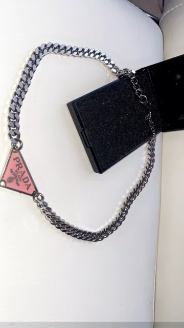Reworked Pink Prada chain necklace See Description