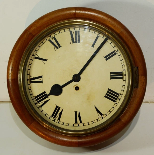 ANTIQUE TAMESIDE STATION Clock Fusee Movement Oak Case Wall Oldham