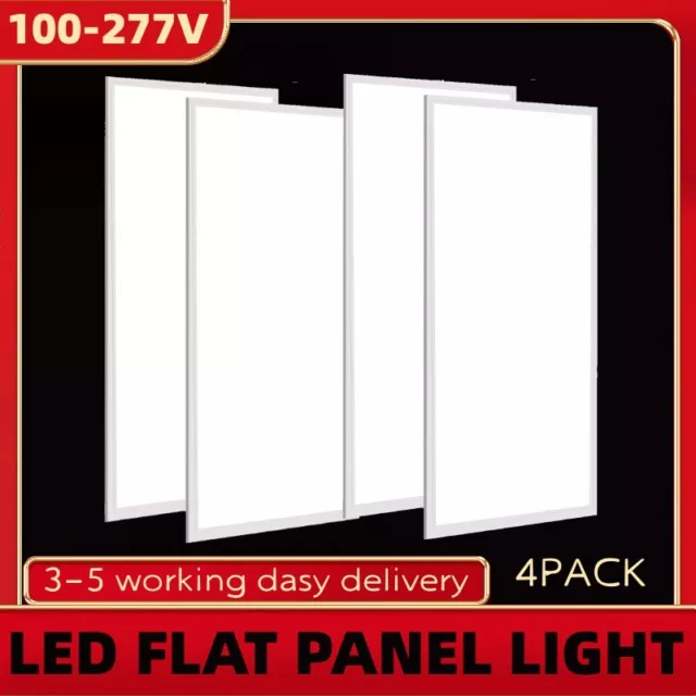 4 Pack 2X4 LED Drop Ceiling Light Panels Waterproof LED Ceiling Lights, 100-277V