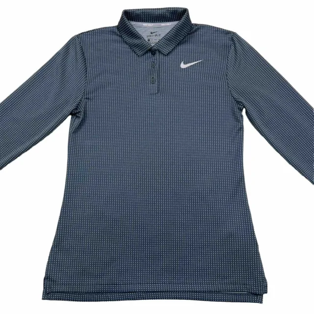 Nike Golf Women’s Long Sleeve Dark Teal Polo Dri Fit Size XS Geometric (929535)