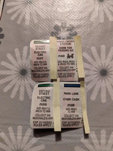 2023 Monopoly Voucher - Double peel stickers
