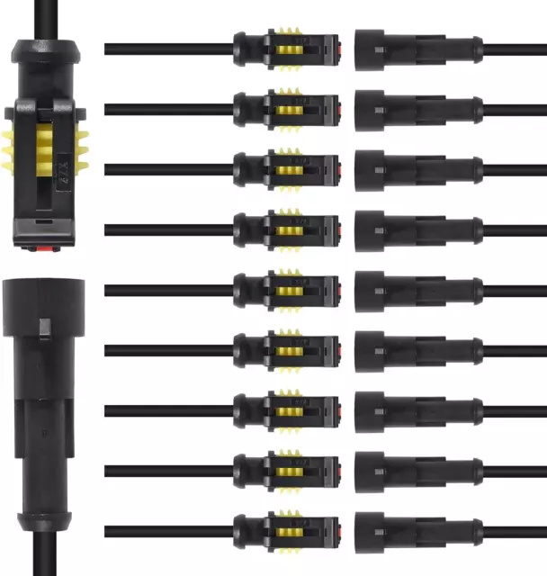 10 Kit 1 Pin Connector,Way Car Waterproof Electrical Connector,1 Pin Plug Auto E