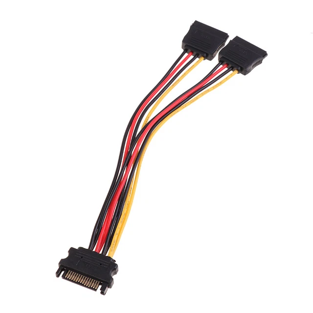 15 Pin SATA Male to Dual Female Power Adapter Extender Extension Cable 18AWG  ZF