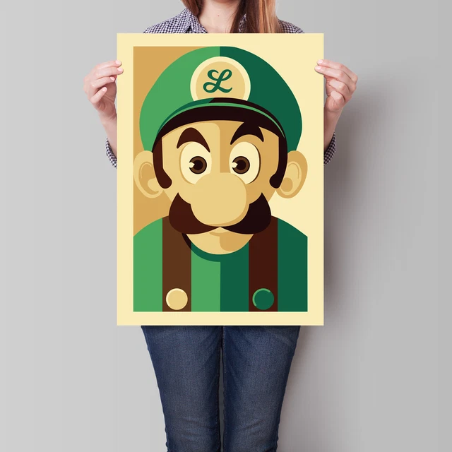 LUIGI POSTER SUPER Mario Bros Retro Wall Art A2 A3 £13.32 PicClick UK