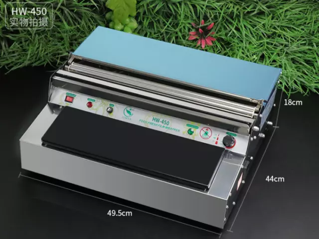 450mm Food Tray Wrapper Film Wrap Sealer Supermarket Fruit Packing Machine 220V 3