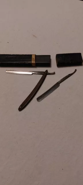 Rasiermesser Set Heinrich Günand Magdeburg Breiteweg 35 2x Messer