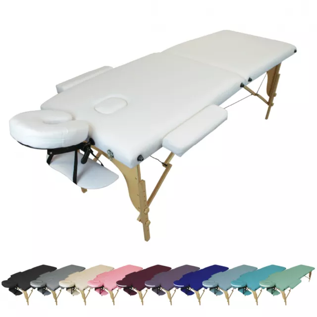 Vivezen - Table de massage pliante 2 zones bois + panneau Reiki + Accessoires