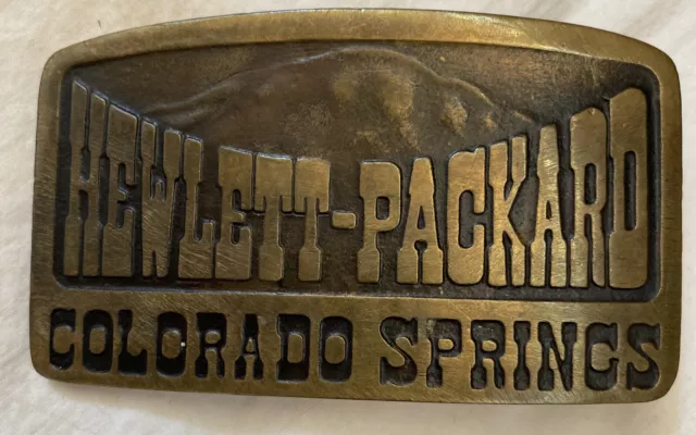 HP Hewlett Packard Computer IT Tech Colorado Springs Rare Vintage Belt Buckle