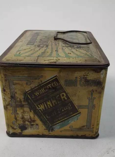 Vintage Antique WINNER Cut Plug Smoke and Chew Box 3