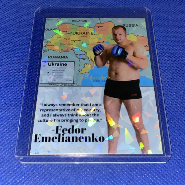 Fedor Emelianenko Pride FC Legend Custom UFC MMA Refractor Map Holo Quote Card*