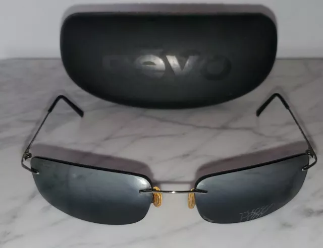 REVO 3044 080/9V Polarized BROWN Metal rimless sunglasses 56-17-120 ITALY RARE