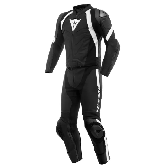 Moto Dainese Avro 4 Tuta IN Pelle 2tlg. Uomo Formato Corto (Nero/Bianco) TG:24