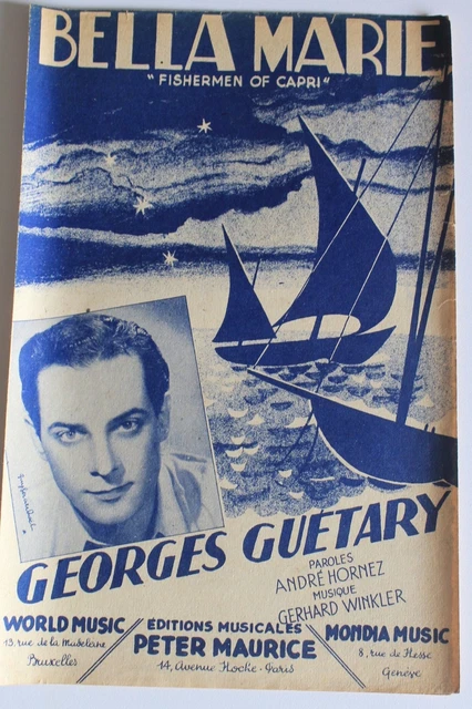 Partition ancienne:BELLA MARIE  Musique: WINKLER.G  Paroles: HORNEZ.A