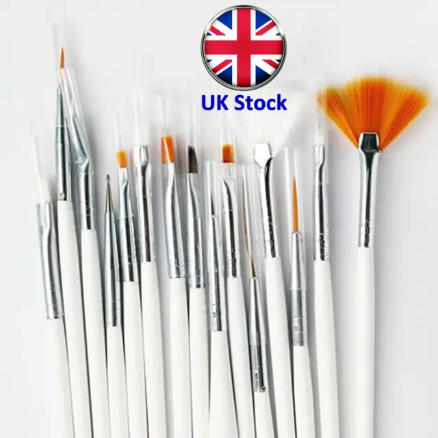 15 Pcs Set Artists Brushes Watercolour Acrylic Oil Face Paint Craft - UK Stock