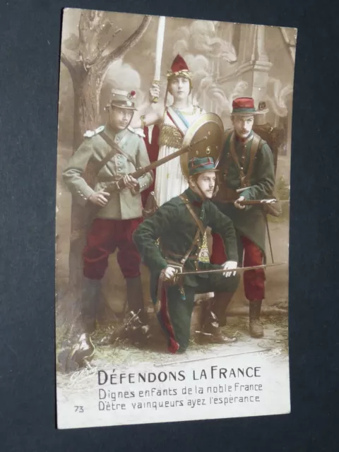 Cpa Carte Postale 1914 Guerre 14-18 Patriotique Defendons La France