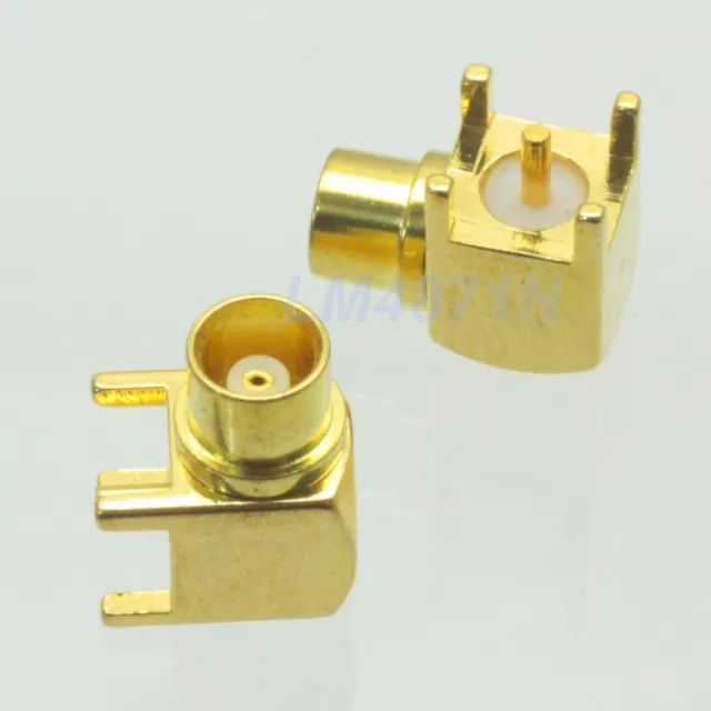 1pce Connector MCX female jack 90° solder PCB mount right angle 5.08mm
