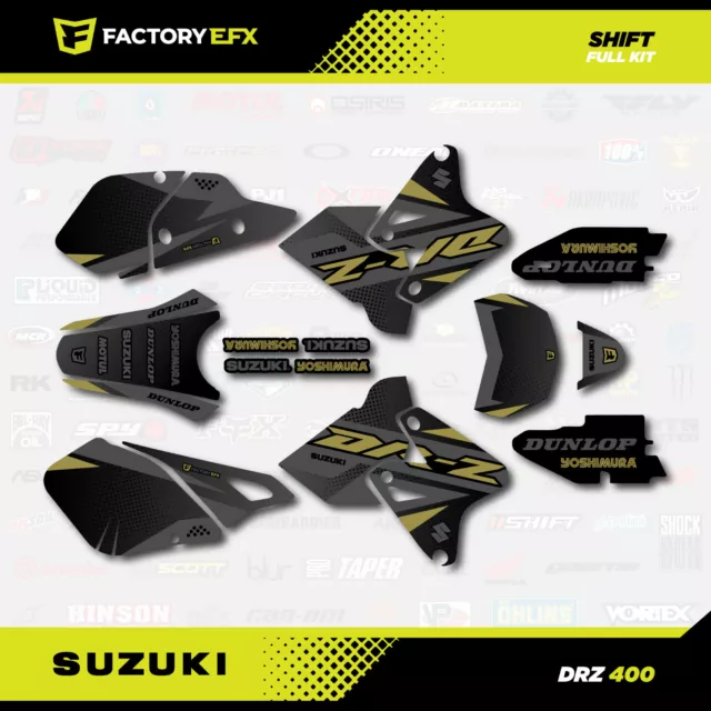 Gray & Gold Shift Graphics Kit fits Suzuki DRZ400SM Drz400s drz400 Supermoto DRZ