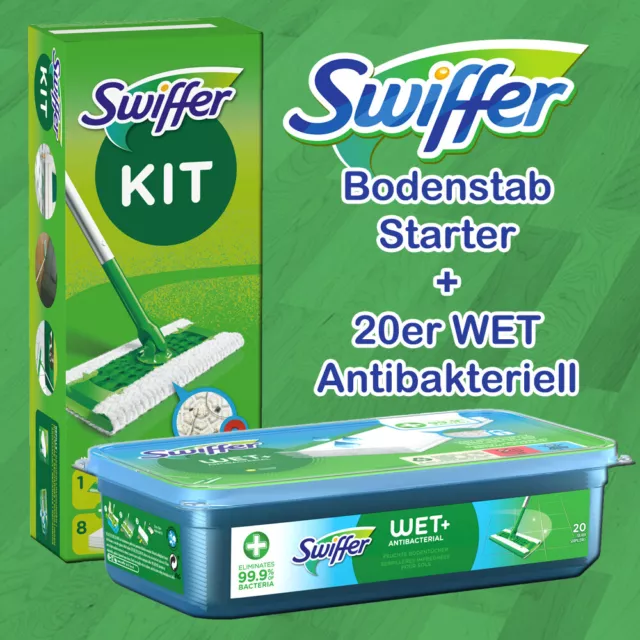 Swiffer Set Piquet (8 Seviette+Poignée) & 20er Trempé Cheveux Anti-bakt.zitrus