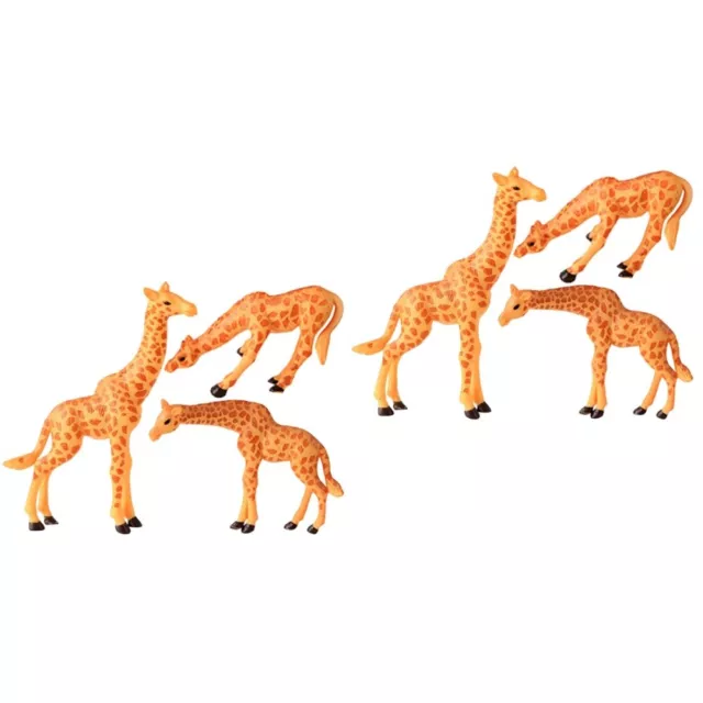 6 Pcs Exquisite Animal Figurine Miniature Garden Giraffe Statue Miniature