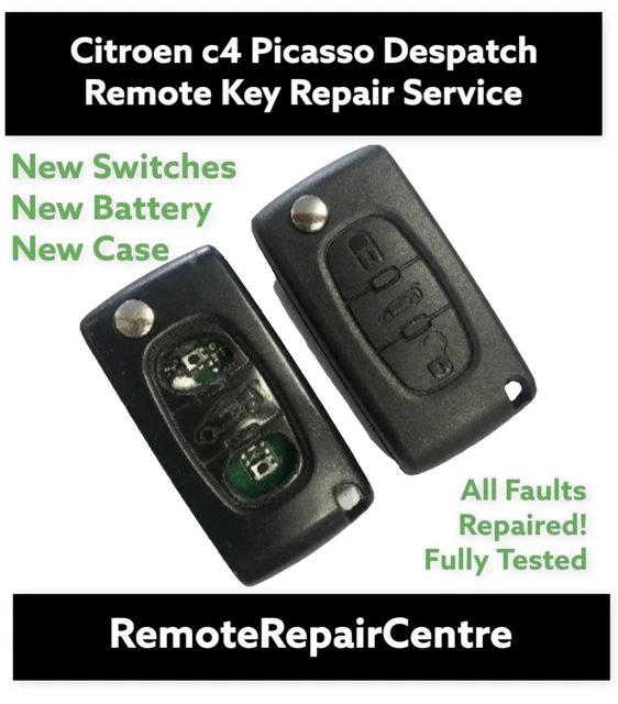 CITROEN DS3 2 Button Remote Key Fob Repair Case Battery Replacement Fix