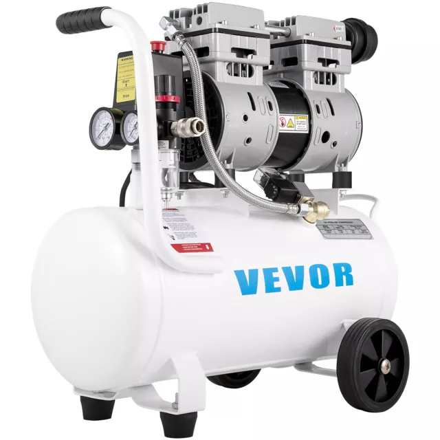 VEVOR Compresor de Aire Silencioso de 25 L 750 W Volumen de Escape 165 L / min