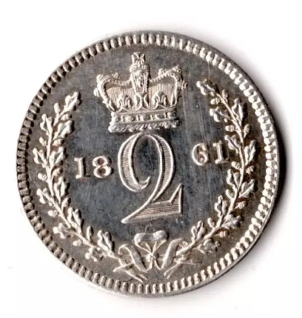 1661 Queen Victoria Maundy Twopence. Silver (.925) 1g 13mm. EF